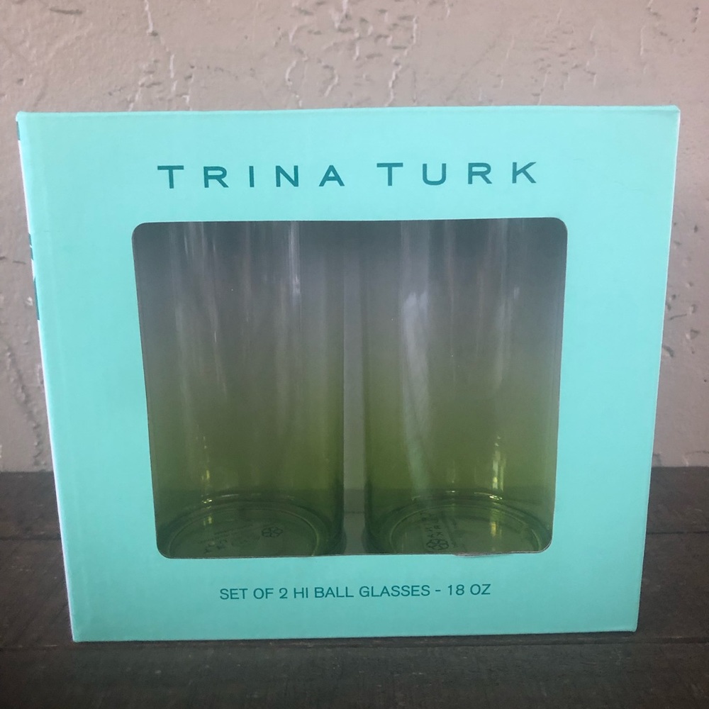 Trina Turk acrylic hi ball glasses new